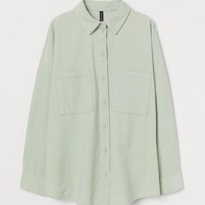 h&m divided oversized corduroy button down shirt